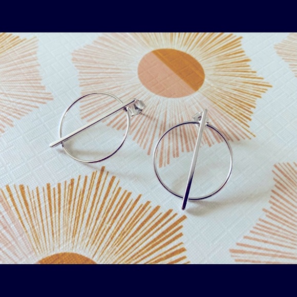 Contemporary Geometric Dangle Earrings - Picture 1 of 2